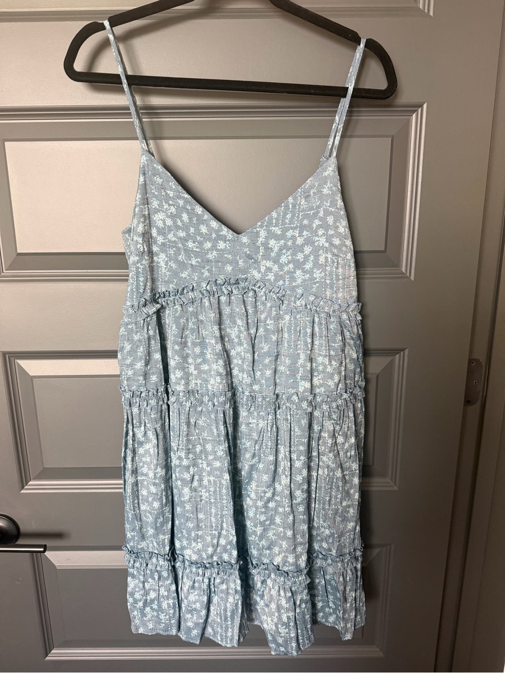 Trixxi Light Blue Floral Tiered Sundress